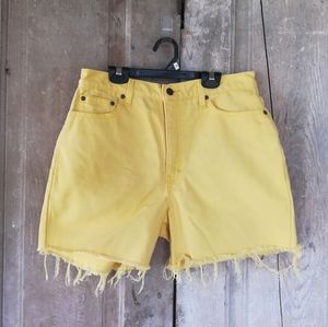 Vintage Yellow Cutoff Shorts